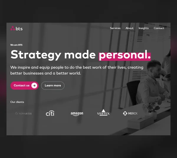 Captura de BTS · Web corporativa
